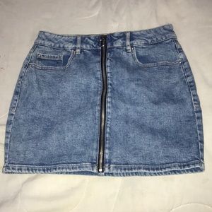 Garage Zip Up Front Denim Skirt